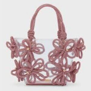 Cult Gaia Bloom Nano Crystal Embellished Top-Handle Tote NWT